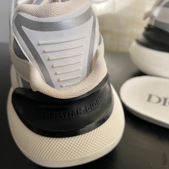 Christian Dior B24 RUNTEK 43-10 rubber shoes white grey black sneakers trainers - Picture 3 of 12